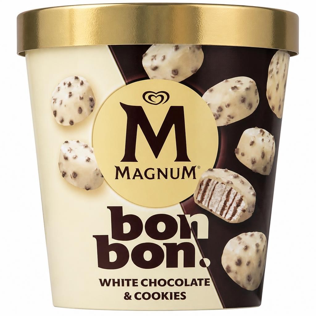 Magnum Bonbon White Chocolate & Cookies Ice Cream Frozen Snack 204ml