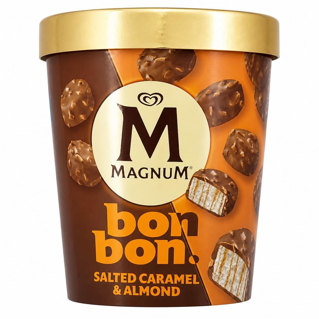Magnum Bonbon Salted Caramel & Almond Ice Cream Frozen Snack 204ml