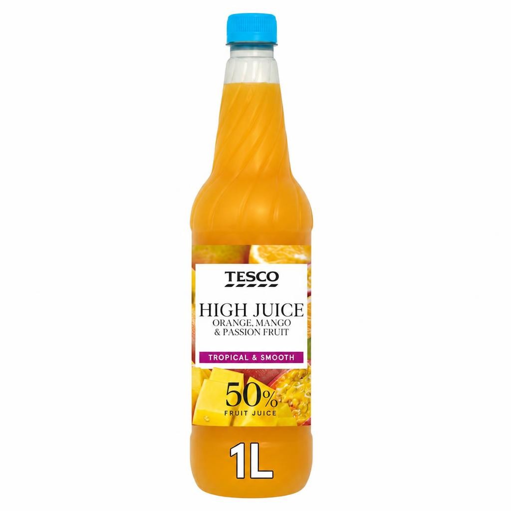 Tesco No Added Sugar Hi Juice Orange/Mango & Passion Fruit 1Lt