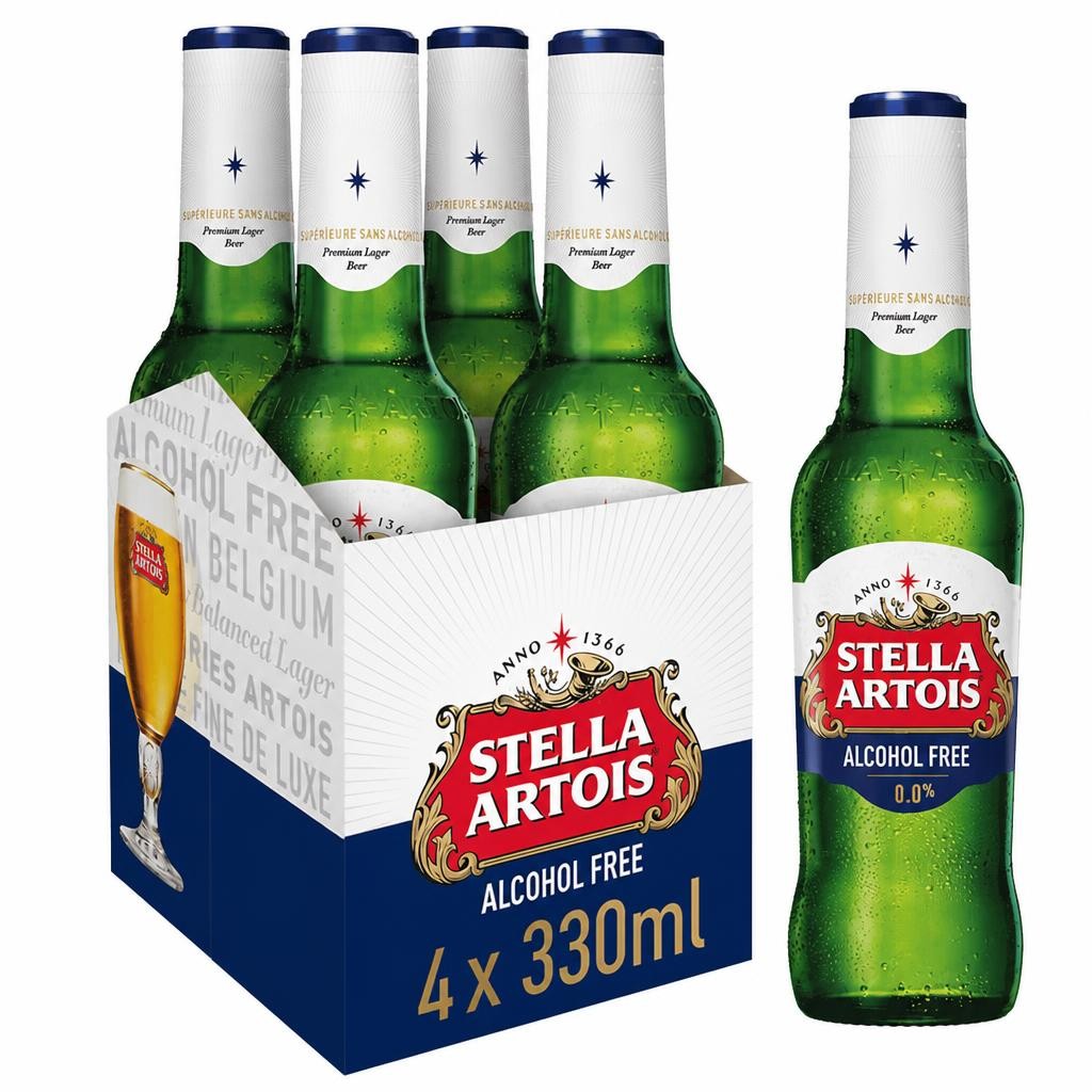Stella Artois Alcohol Free Lager Beer 4 x 330ml