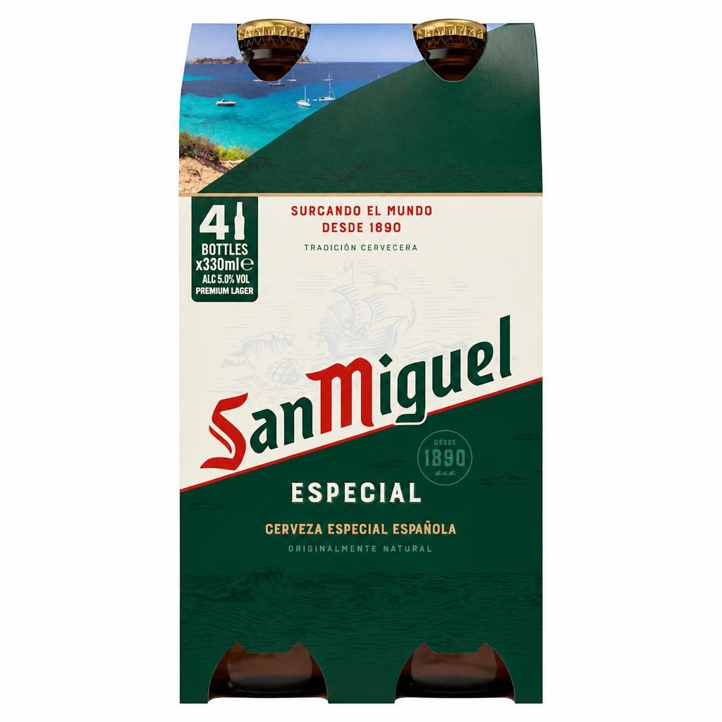 San Miguel Especial Lager Beer Bottle 4x330ml