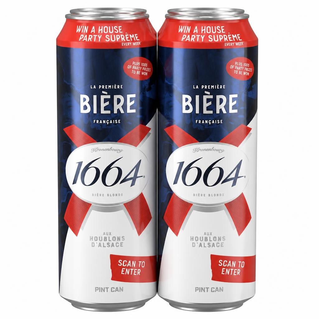 Kronenbourg 1664 Lager Beer - 4 x 568ml Cans