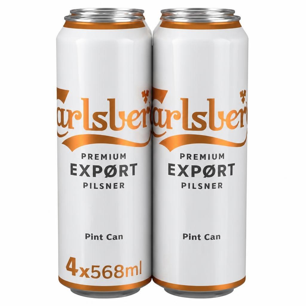 Carlsberg Export Lager Beer Can 4x568ml