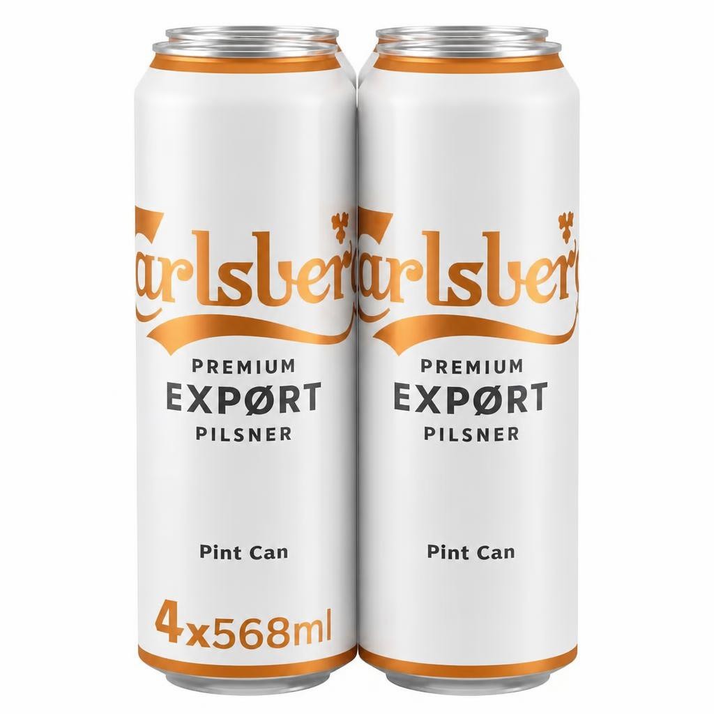 Carlsberg Export Lager Beer Can 4x568ml