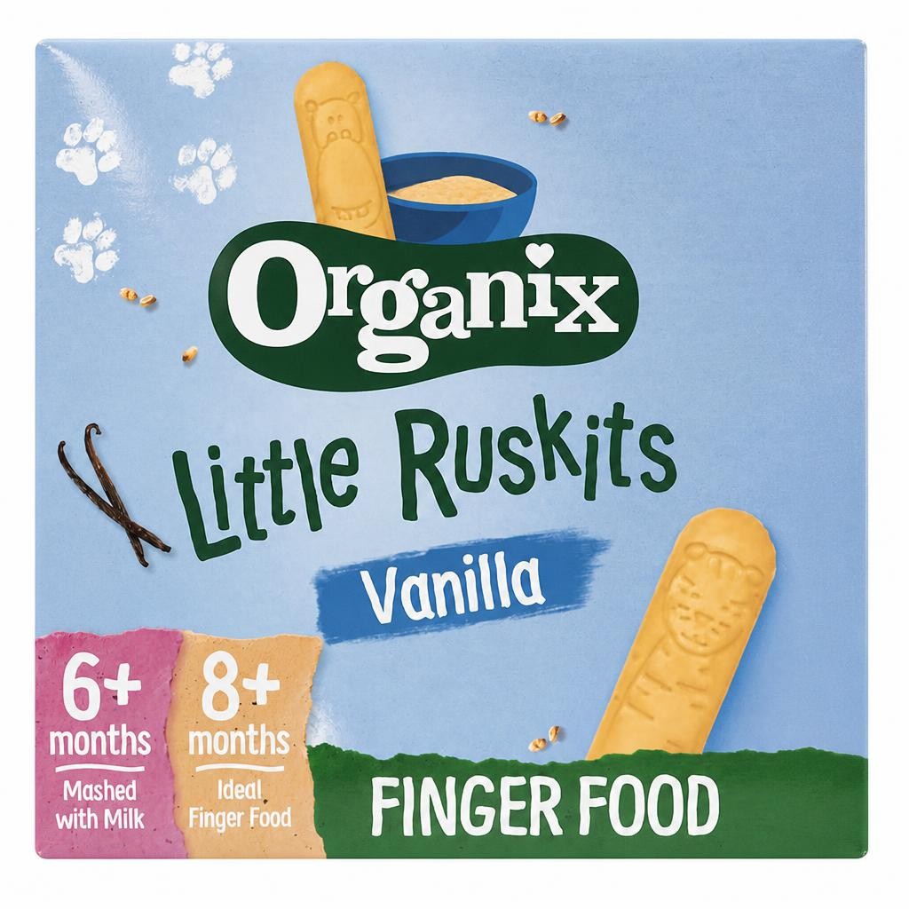 Organix Little Ruskits Vanilla Biscuits 10 X 6G