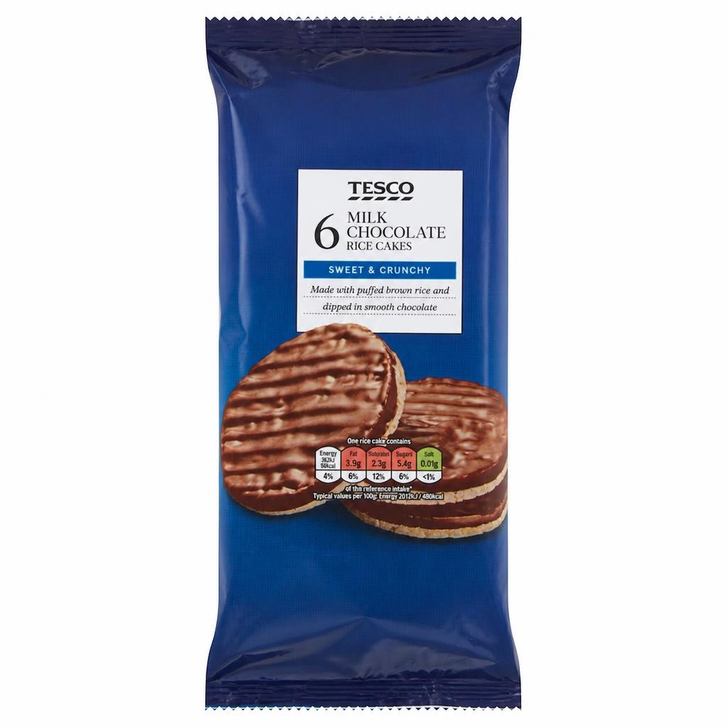 Tesco Rice Cakes Milk Chocolate 105G