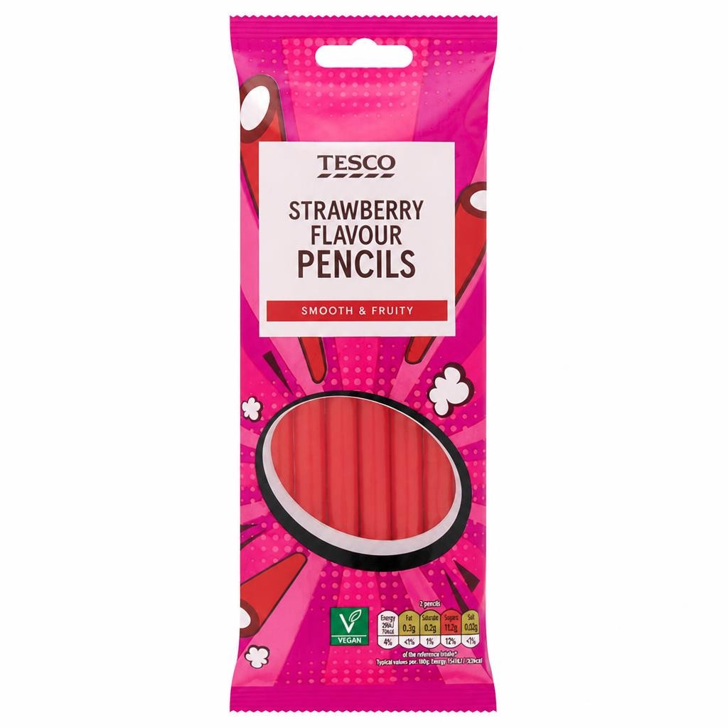 Tesco Strawberry Pencils 75G