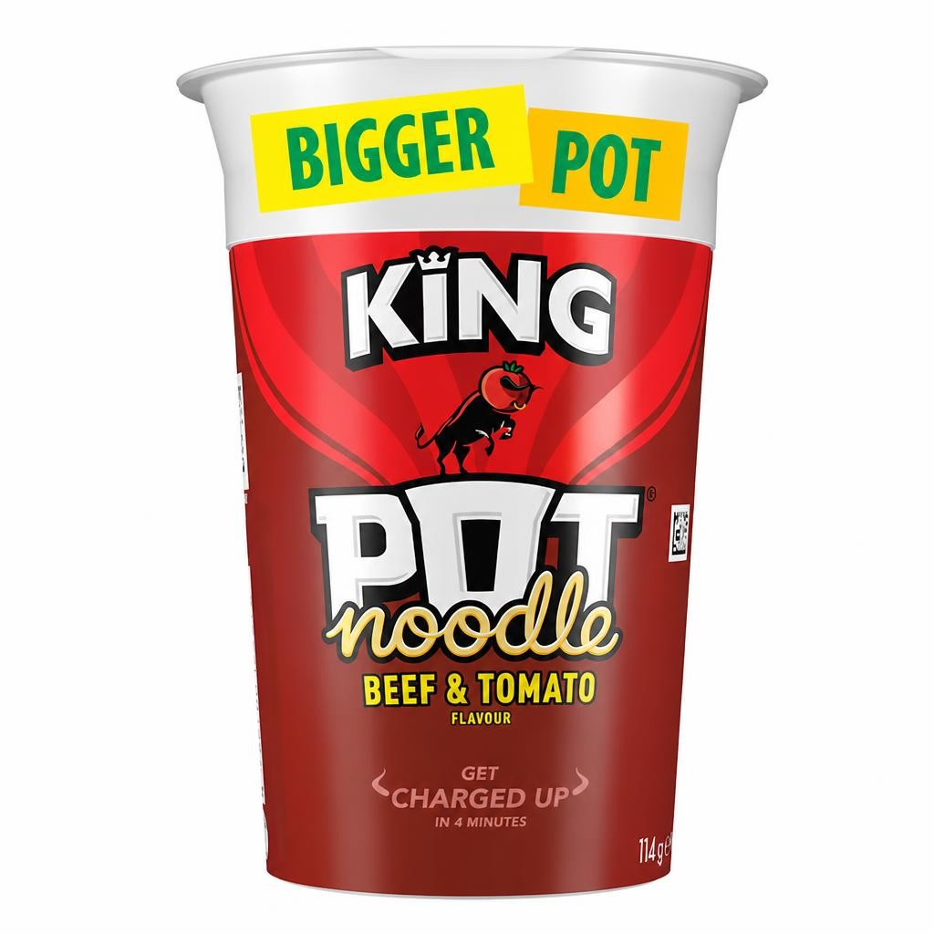 Pot Noodle Beef & Tomato Instant Noodles King Pot 114g