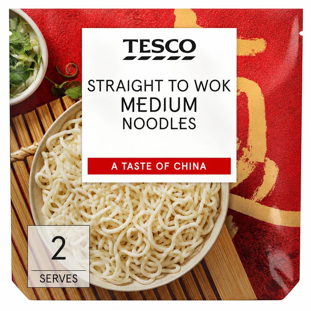 Tesco Straight To Wok Medium Noodles 300G