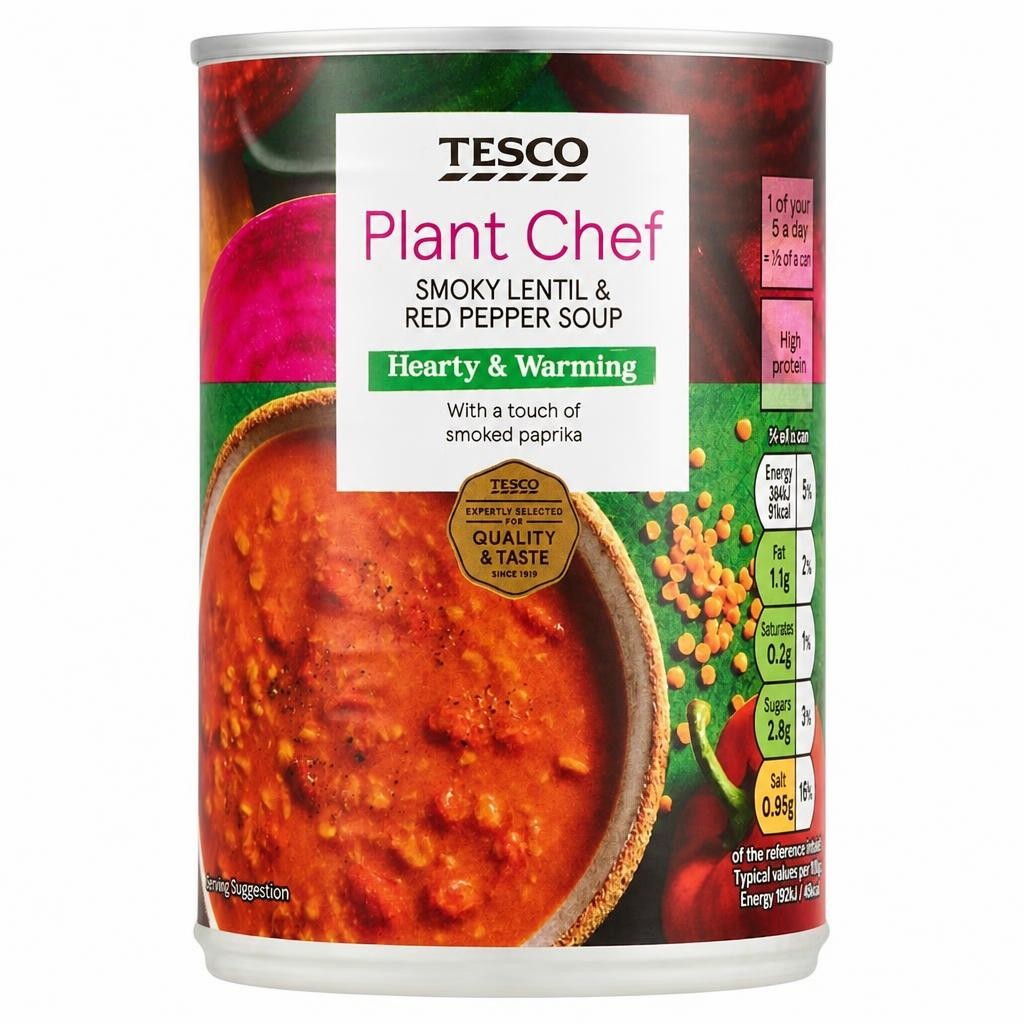 Tesco Plant Chef Lentil & Pepper Soup 400G