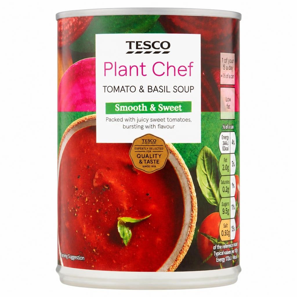 Tesco Plant Chef Tomato And Basil Soup 400G