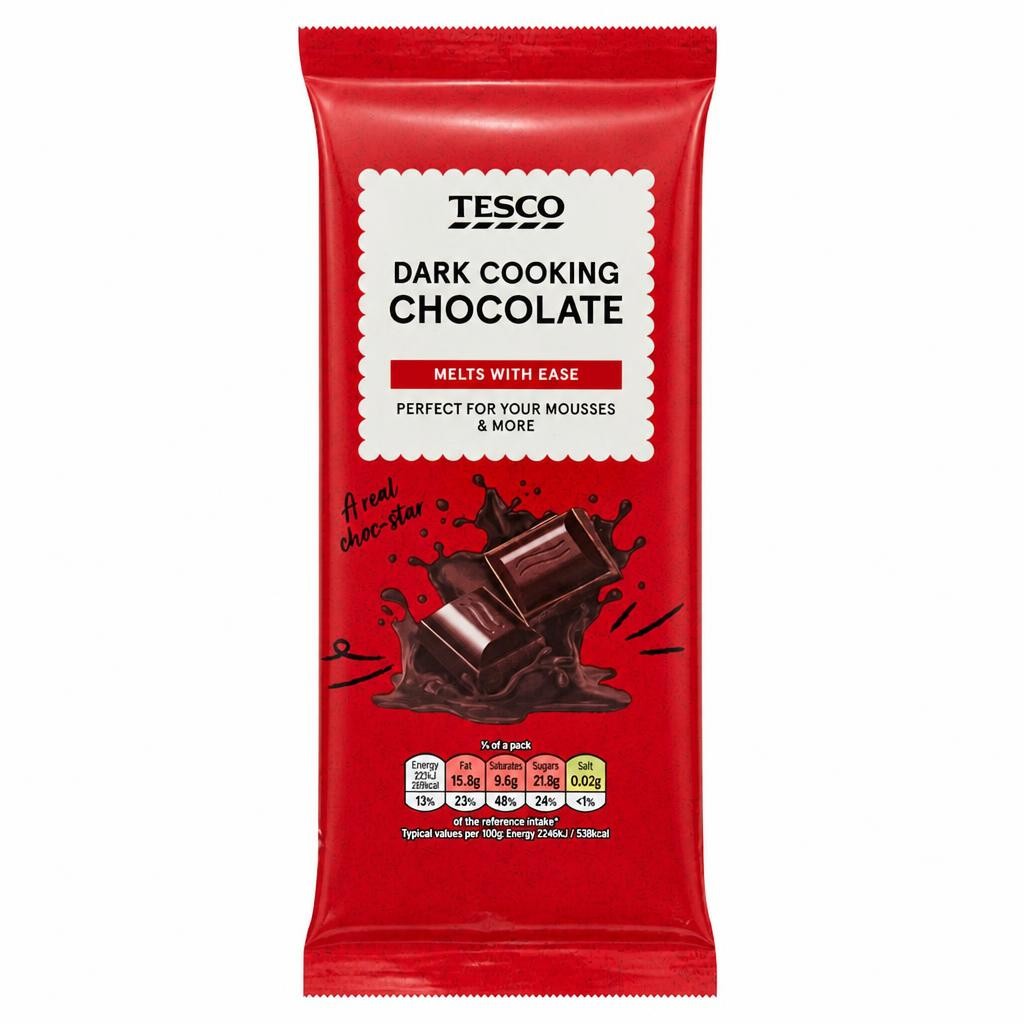 Tesco Dark Cooking Chocolate 150G