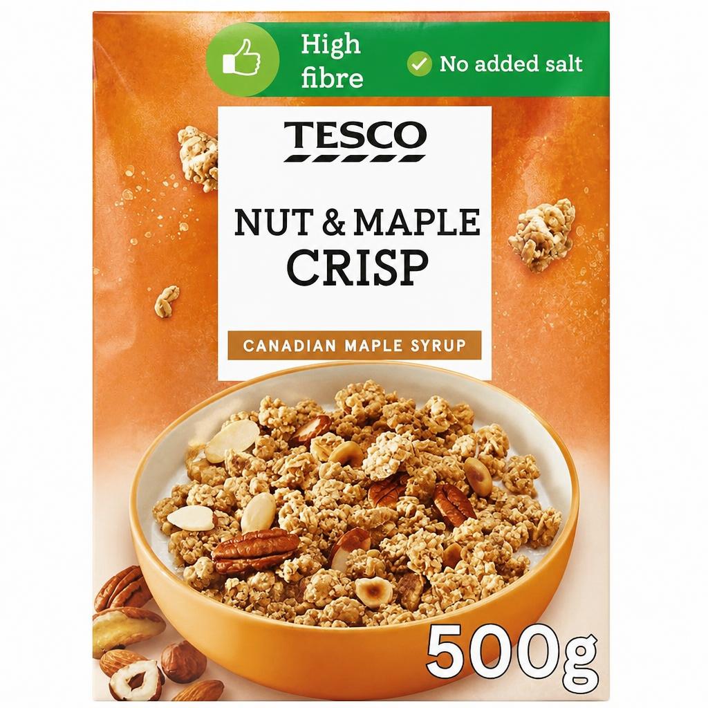 Tesco Nut & Maple Crisp Cereal 500G