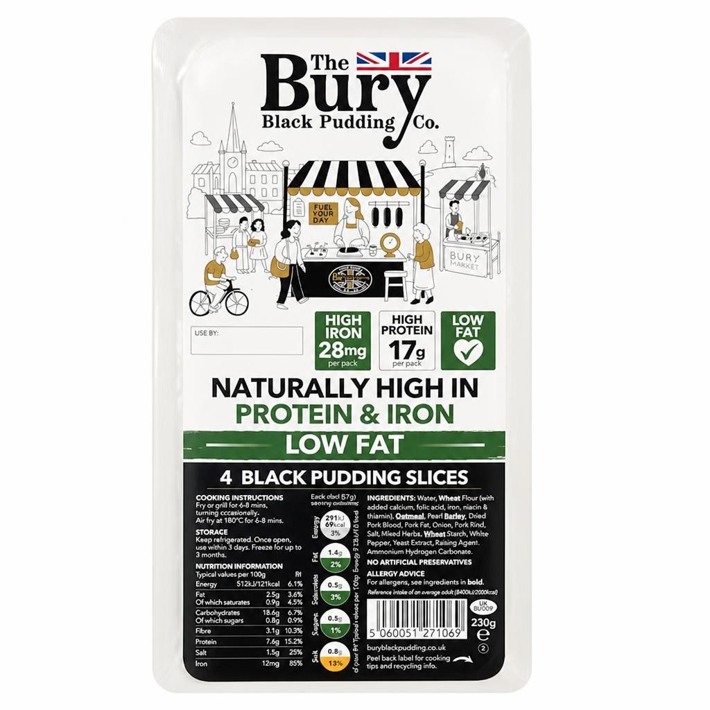 Bury Black Pudding 4 Slices 230G