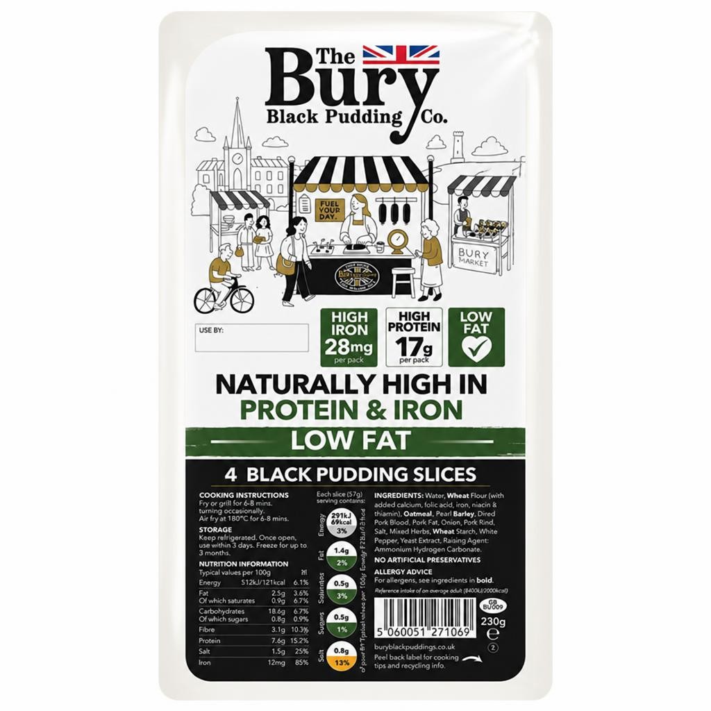 Bury Black Pudding 4 Slices 230G