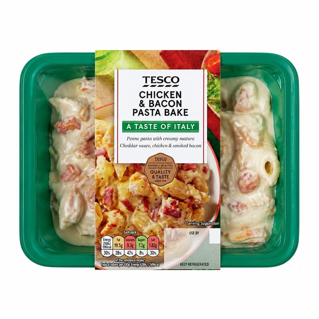 Tesco Chicken & Bacon Pasta Bake 400G