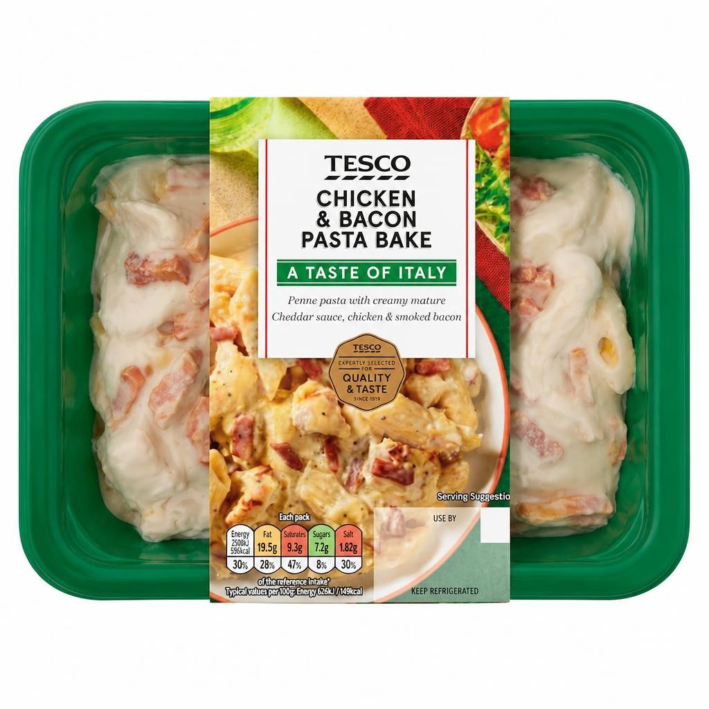 Tesco Chicken & Bacon Pasta Bake 400G