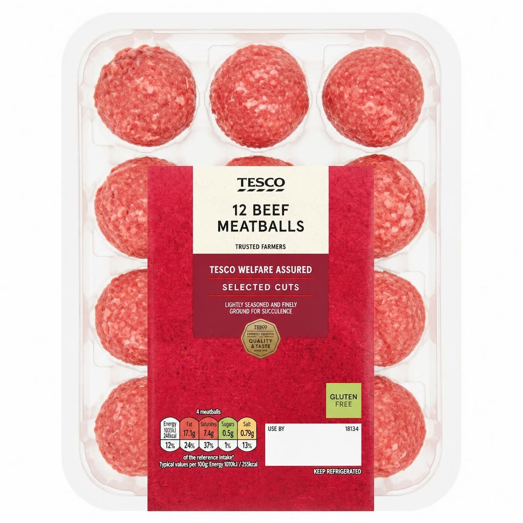Tesco Beef Meatballs 12 Pack 336g