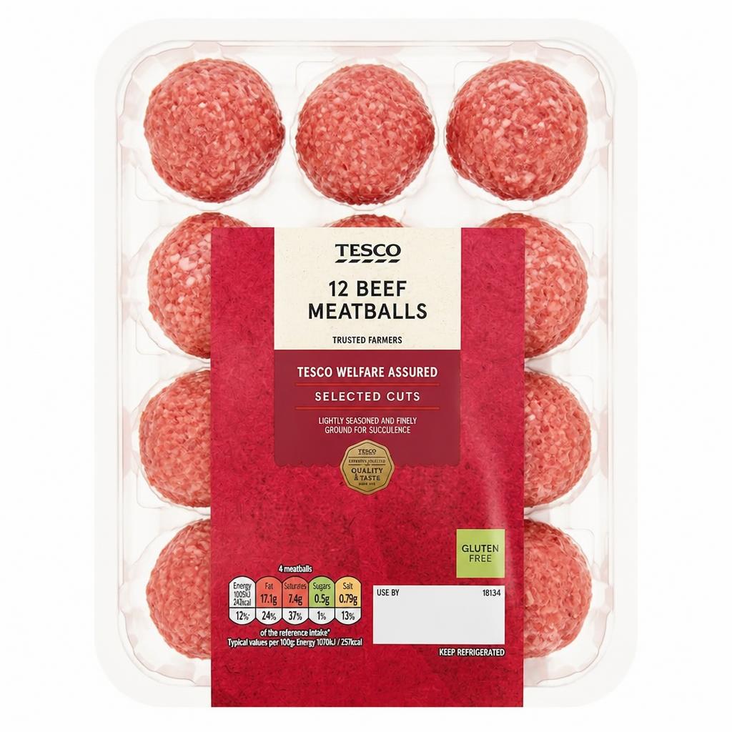 Tesco Beef Meatballs 12 Pack 336g