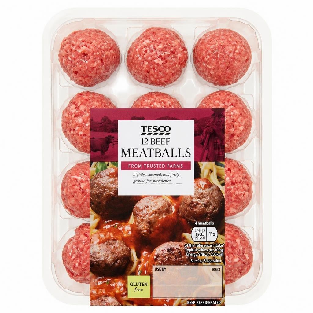 Tesco Beef Meatballs 12 Pack 336g