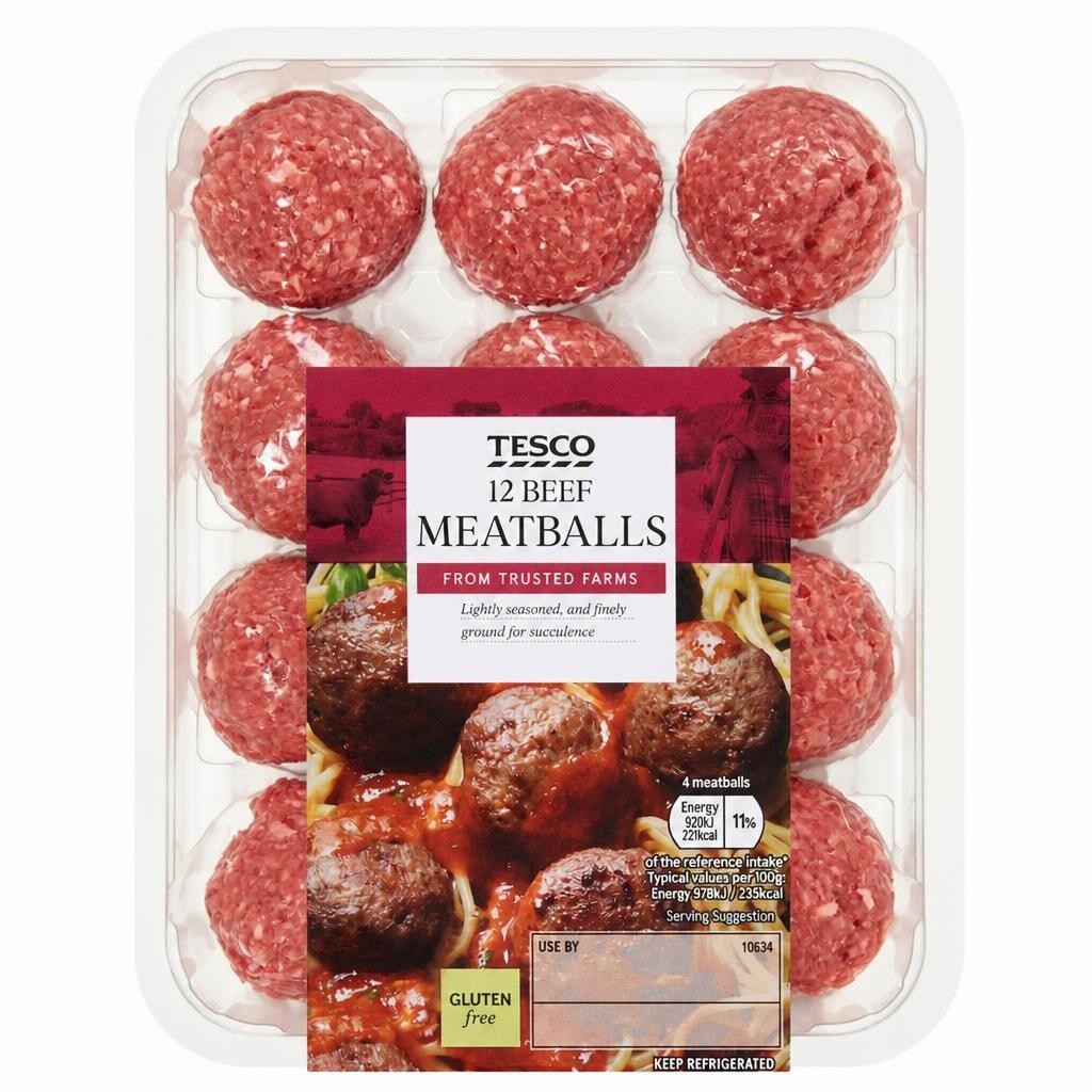 Tesco Beef Meatballs 12 Pack 336g