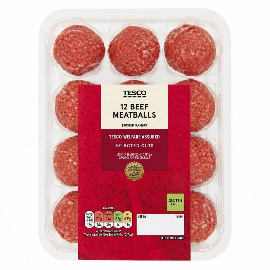 Tesco Beef Meatballs 12 Pack 336g