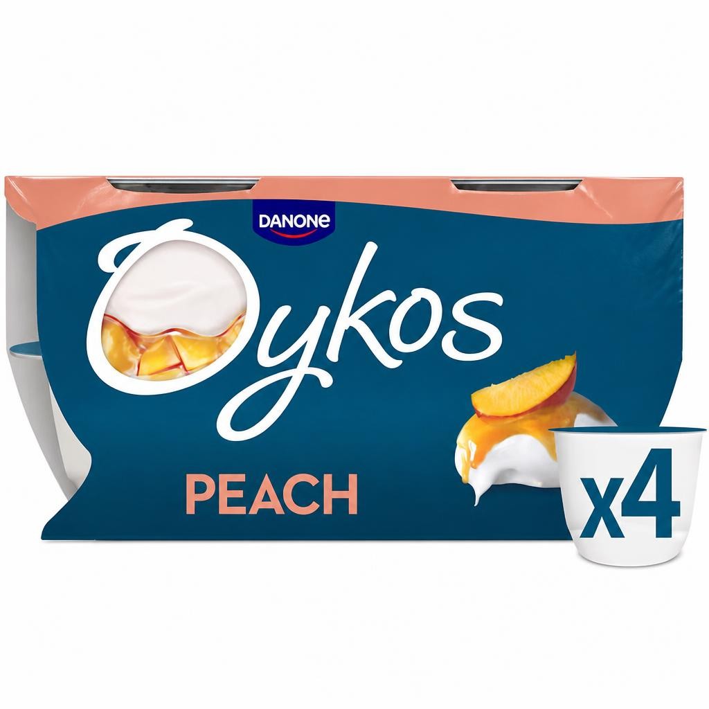 Oykos Peach Luxury Greek Style Yoghurt Dessert 4x110g