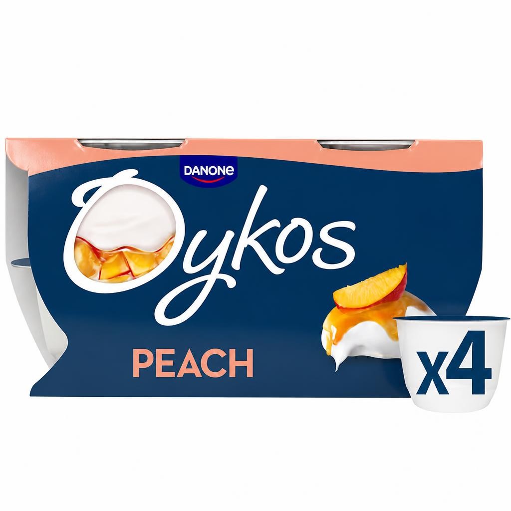 Oykos Peach Luxury Greek Style Yoghurt Dessert 4x110g