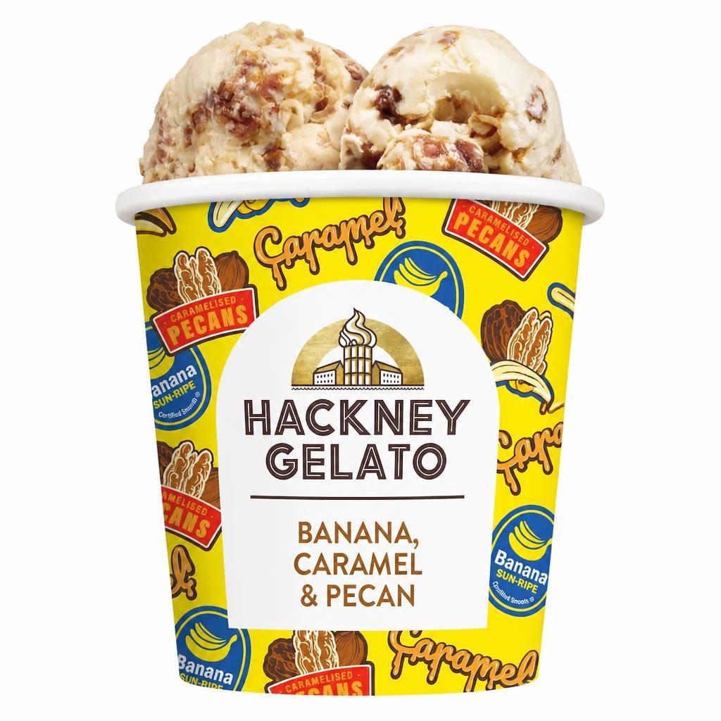 Hackney Gelato Banana, Caramel & Roasted Pecan Gelato 460ml