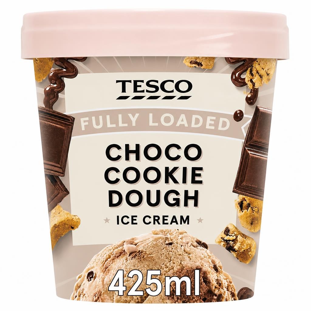 Tesco Fully Loaded Choco Cookie Dough Ice Cream 425ml