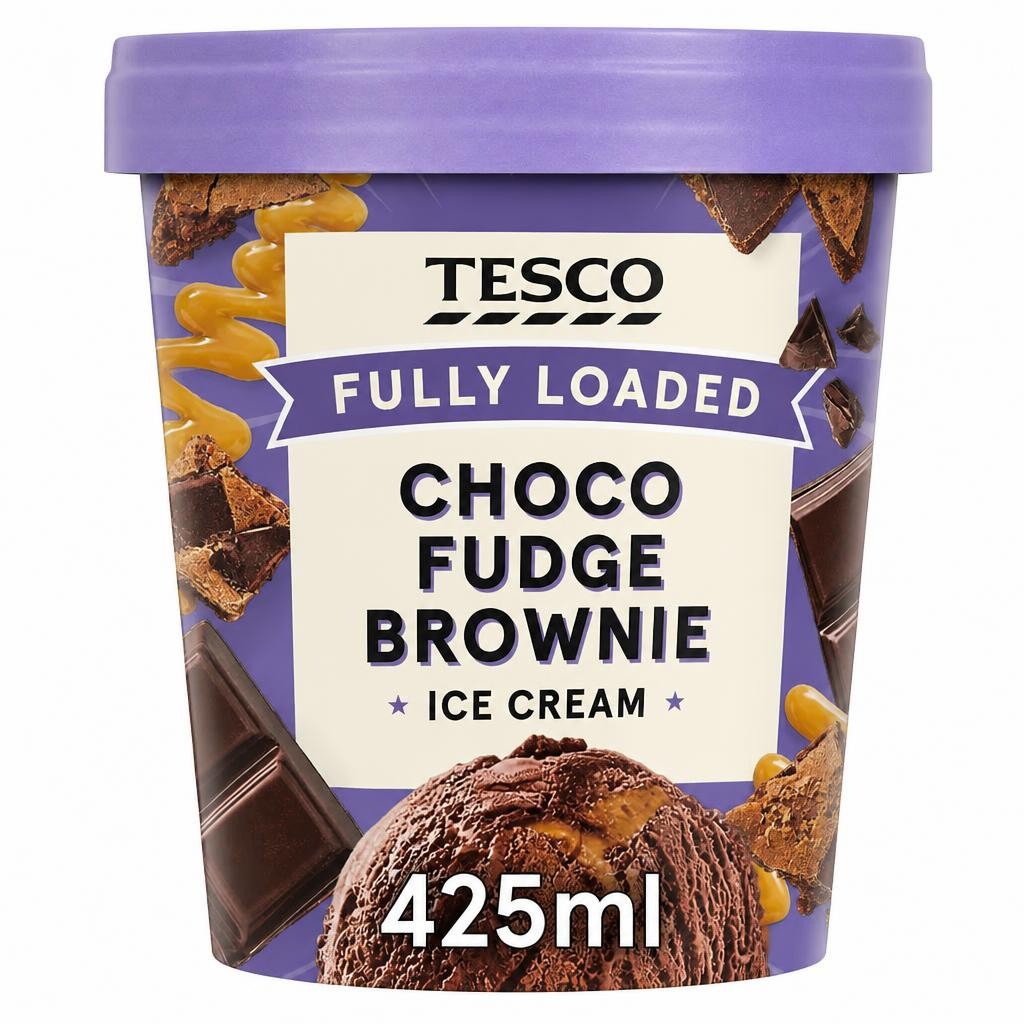 Tesco Fully Loaded Choco Fudge Brownie Ice Cream 425ml