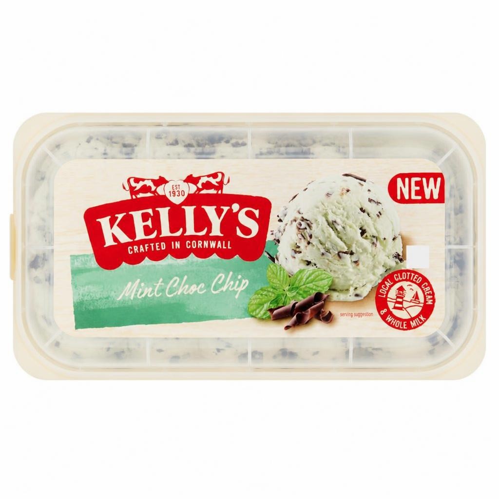 Kelly's Mint Choc Chip Cornish Ice Cream 950ml