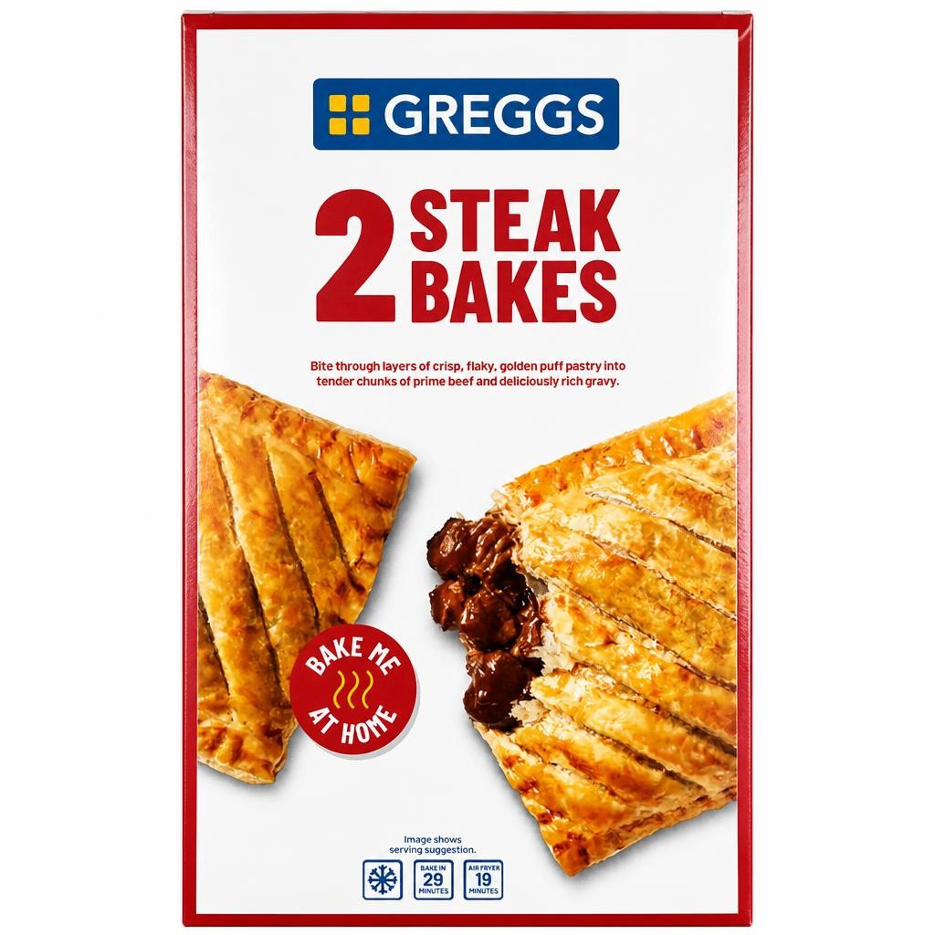 Greggs 2 Steak Bakes 280g