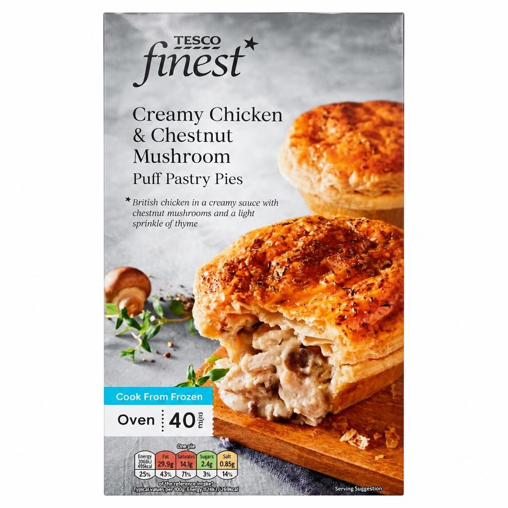 Tesco Finest Chicken& Chestnut Mushroom Pies 400g
