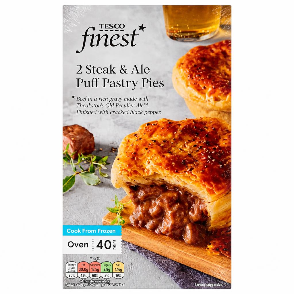 Tesco Finest 2 Steak &Ale Pies 400g