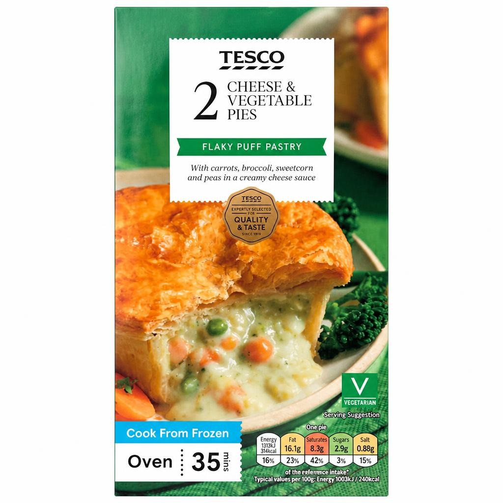Tesco Cheese & Veg Pies 284g