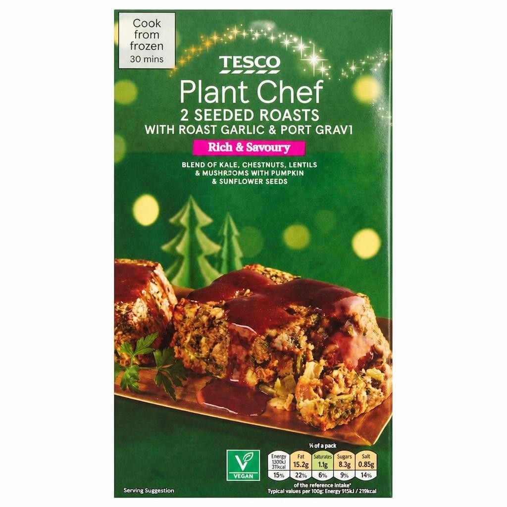 Tesco Plant Chef 2 Seasonal Seeded Roasts with Port Gravy 310g