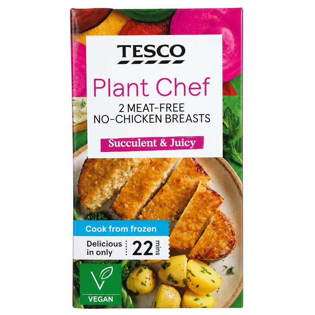 Tesco Plant Chef 2 Meat Free No-Chicken Breasts 180G