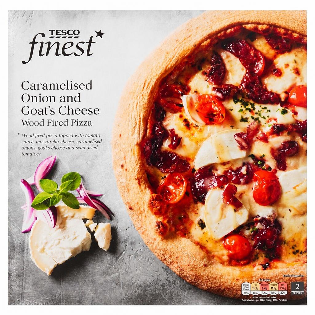 Tesco Finest Goat's Cheese & Caramelized Onion Pizza 440g