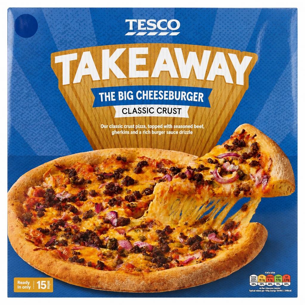 Tesco Takeaway The Big Cheeseburger Classic Crust Pizza 476g