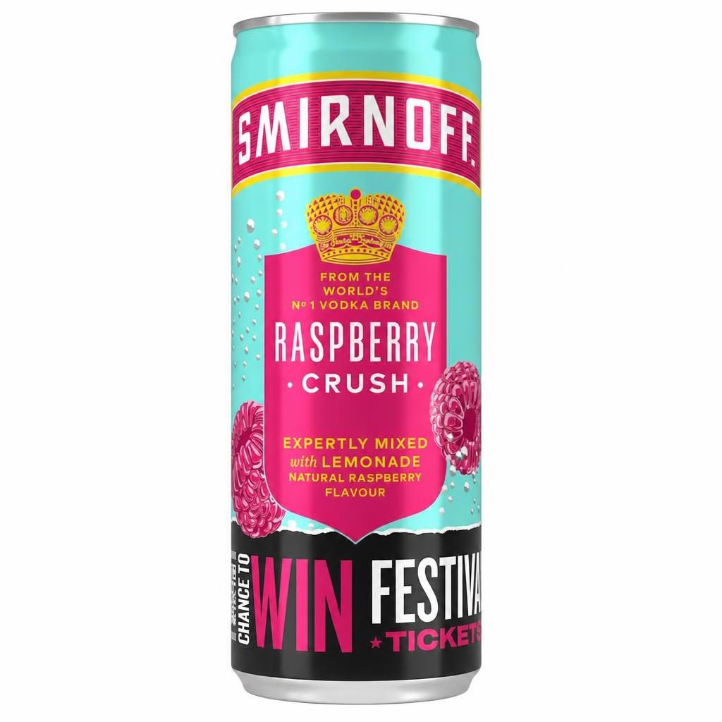 Smirnoff Raspberry Crush & Lemonade Ready To Drink Premix 250ml