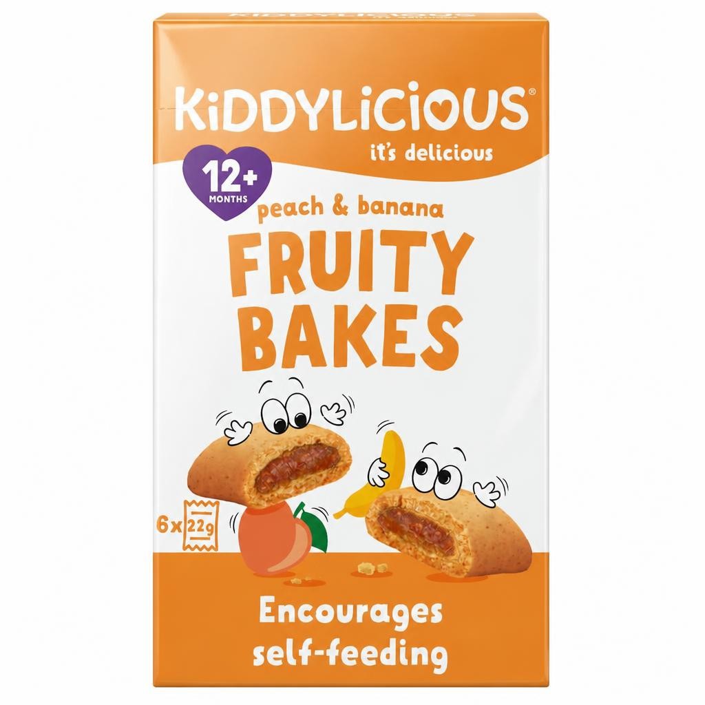 Kiddylicious Fruity Bakes - Peach & Banana 6x22g