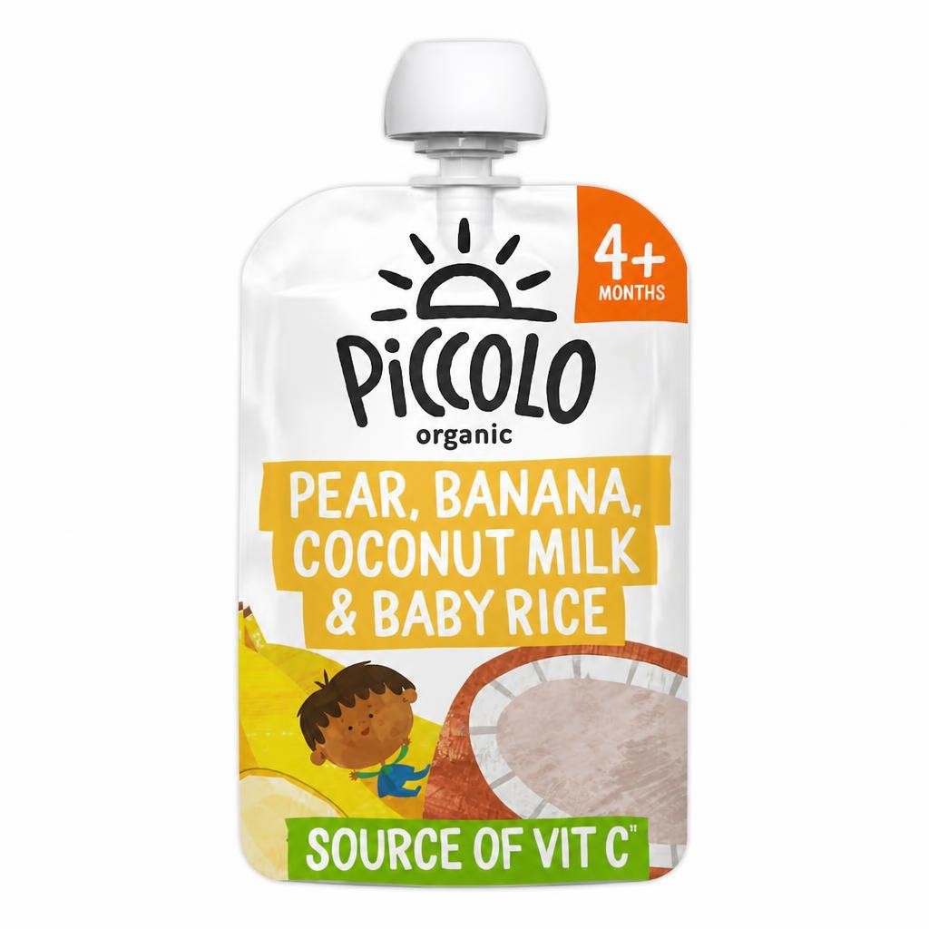Piccolo Organic Pear, Banana, Coconut Milk & Baby Rice 100g