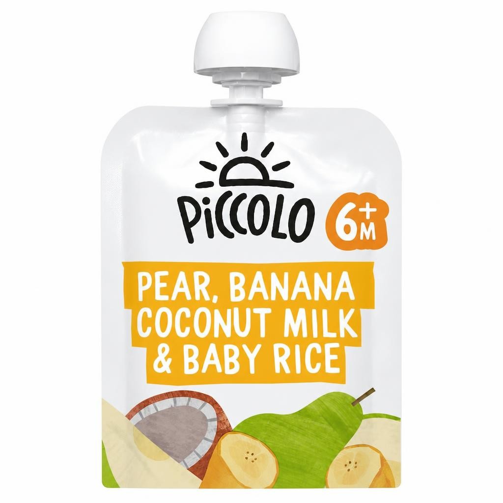 Piccolo Organic Pear, Banana, Coconut Milk & Baby Rice 100g