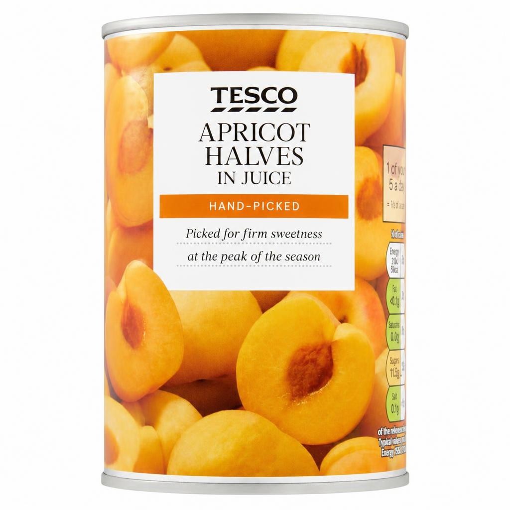 Tesco Apricot Halves In Juice 411G