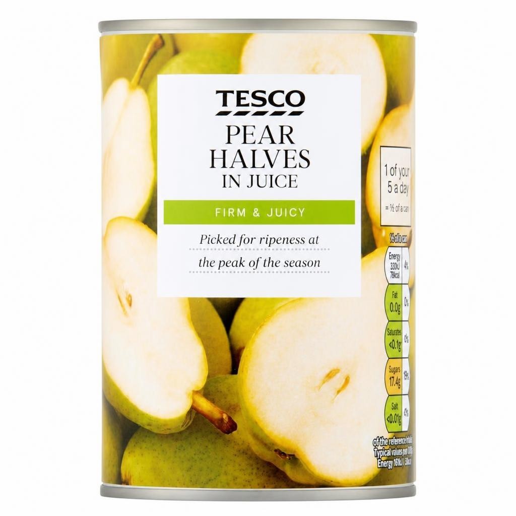 Tesco Halved Pears In Juice 410G