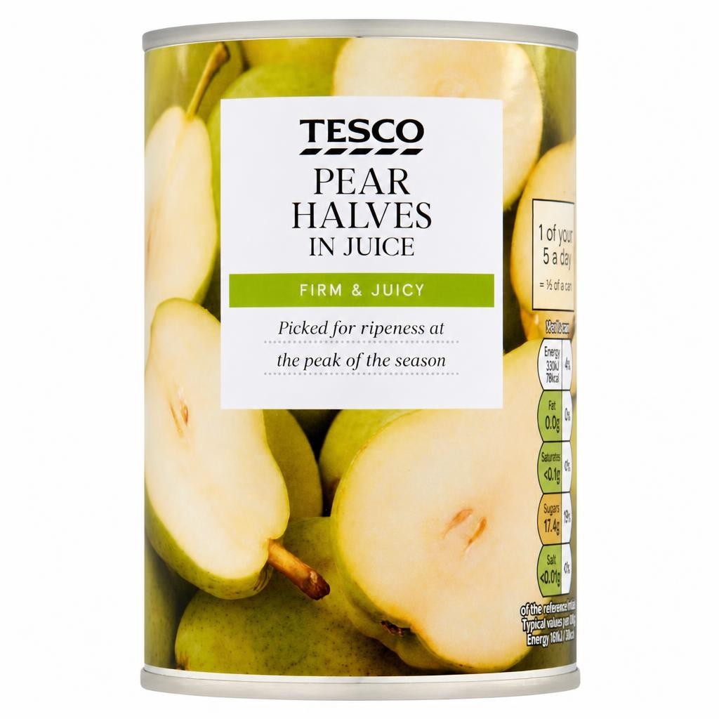 Tesco Halved Pears In Juice 410G