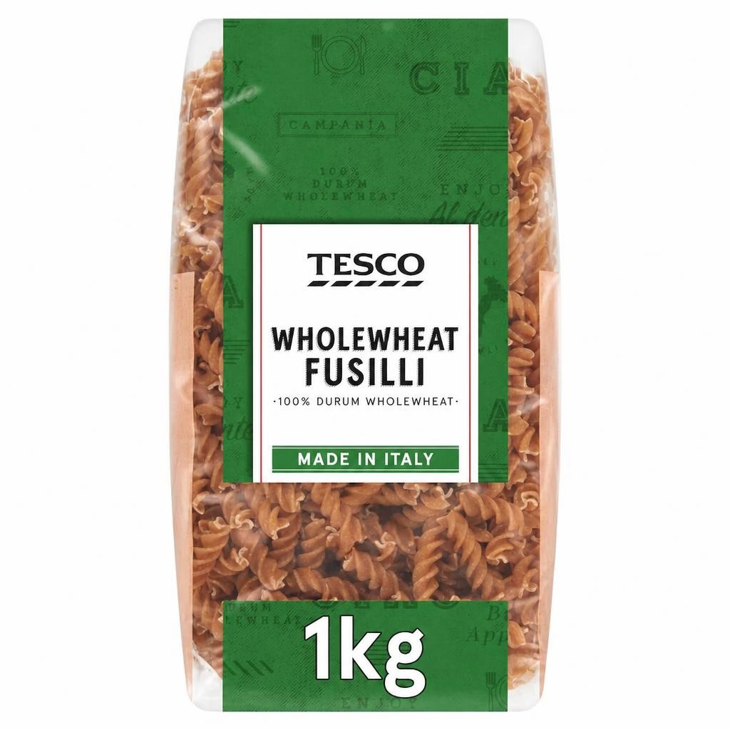Tesco Wholewheat Fusilli Pasta 1kg