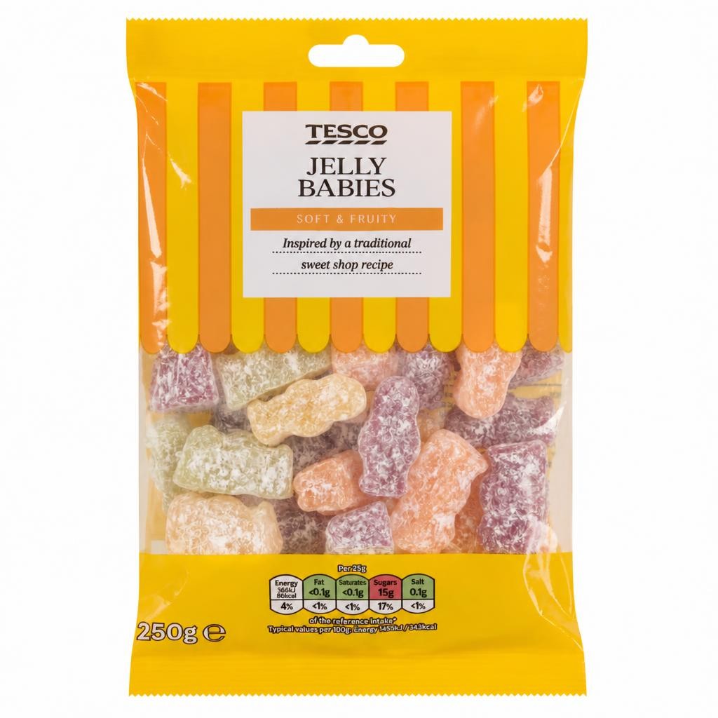 Tesco Jelly Babies Sweets 250G