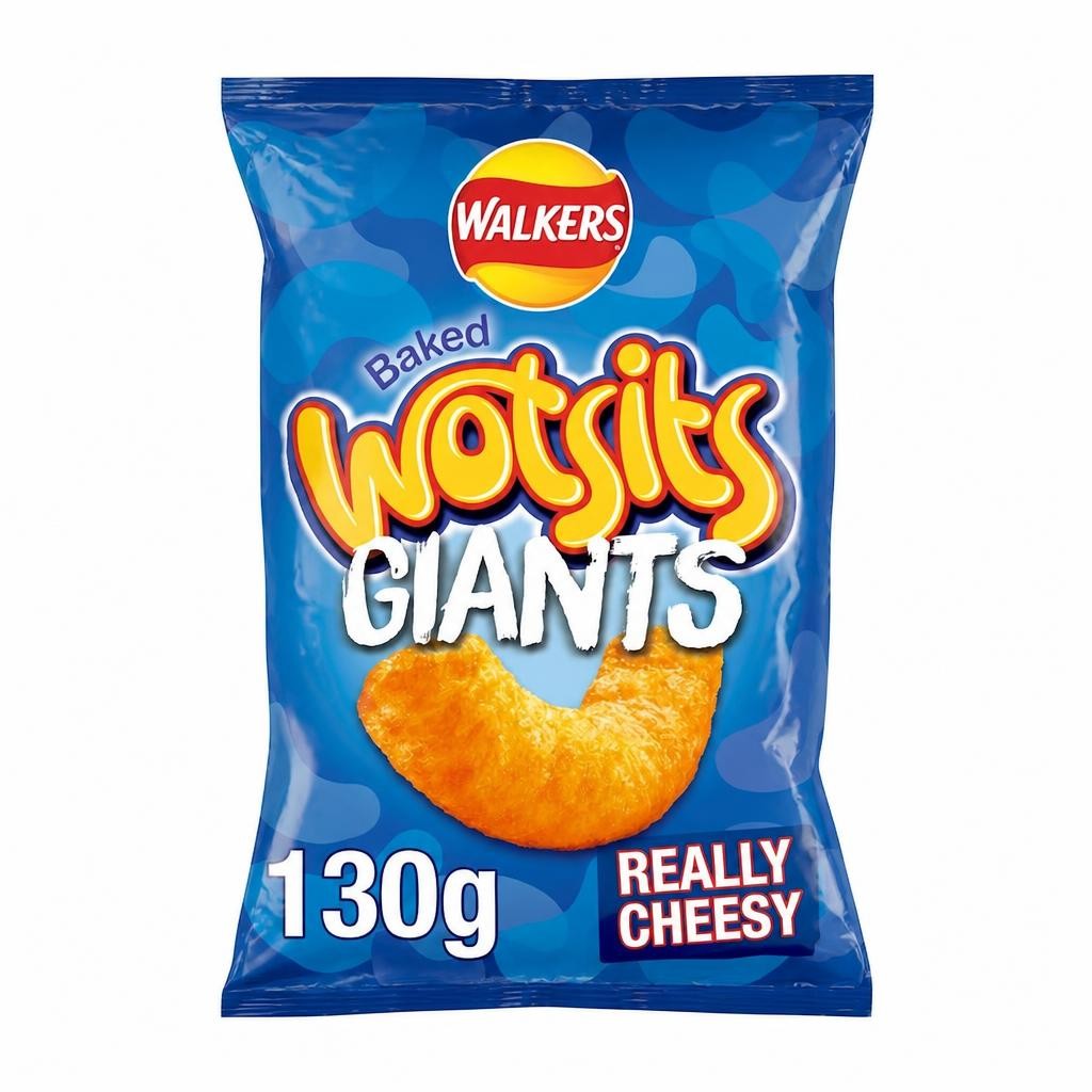 Walkers Wotsits Giants Really Cheesy Sharing Snacks Crisps 130g